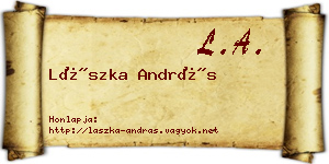Lászka András névjegykártya